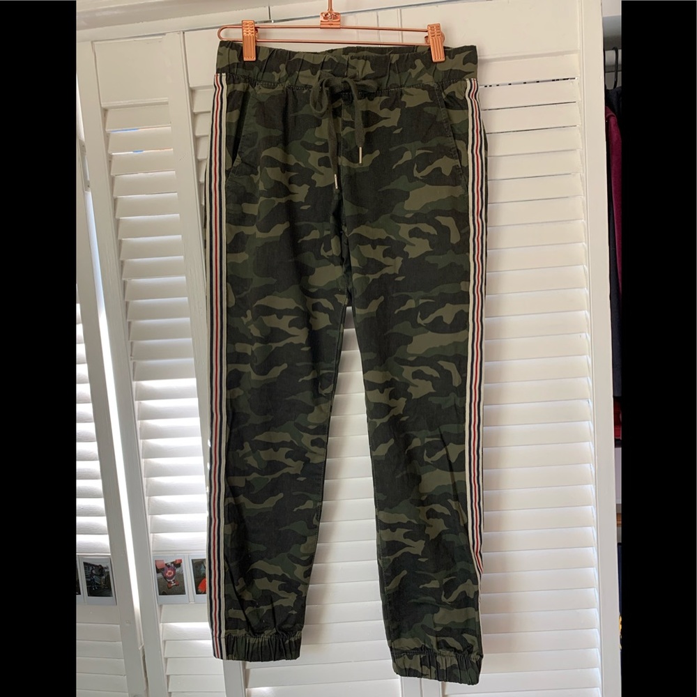 Cotton On Camo Track Joggers with Side Stripes